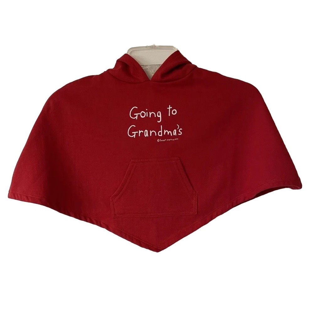 Girl's Red Hooded Cape Poncho Size 24 Months Toddler Little Red Riding Hood